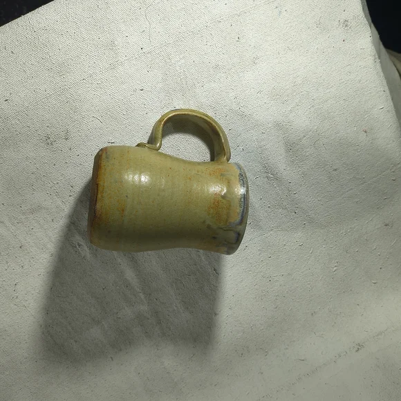 Greenish Brown Coffee Mug Handcrafted Ceramic Glazed - Picture 2 of 6